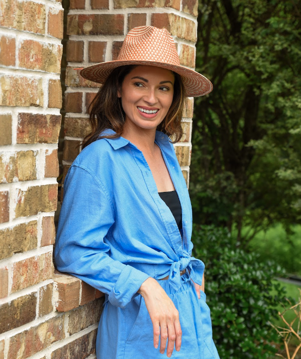 American Hat Makers - Vente Chapeau de paille – femme - Chapeau de soleil en paille style safari bicolore - modèle Eppie15