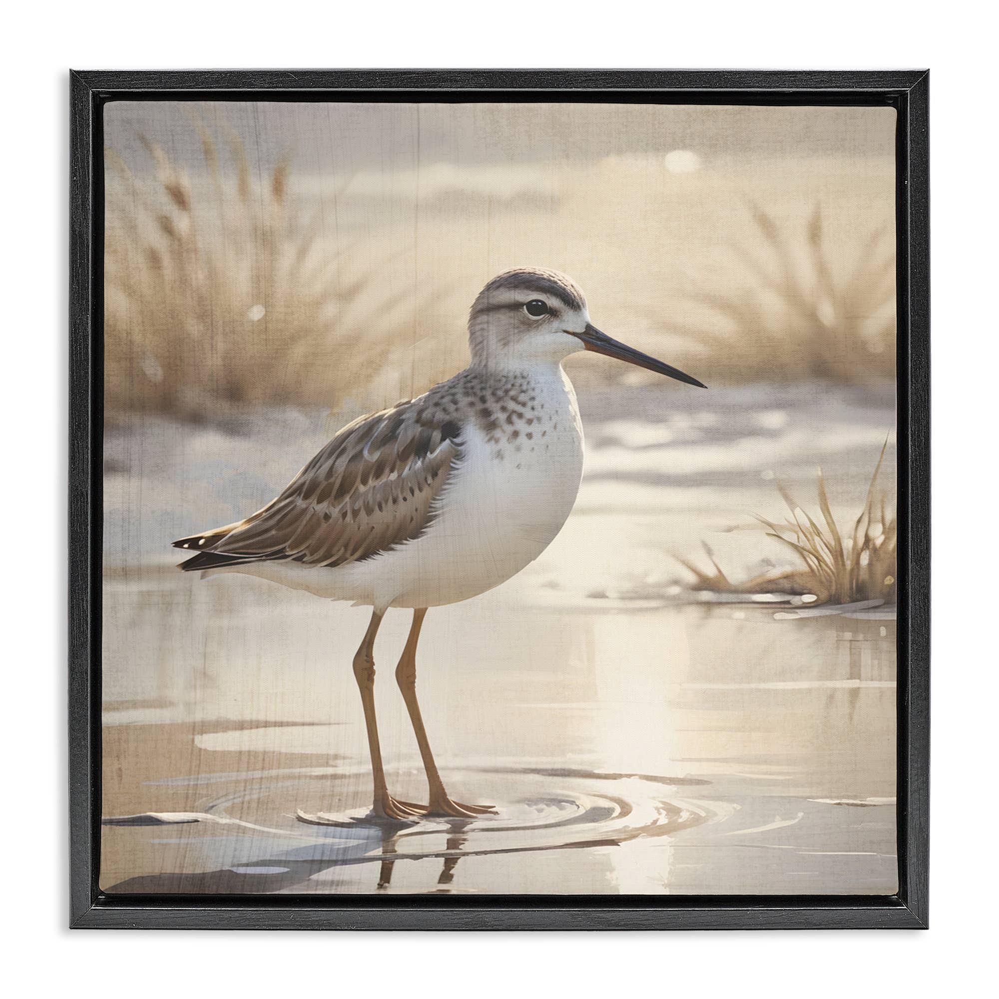 Stupell Industries – wholesale Wall sign – Sunlit Sandpiper in Shallow Water - Framed Wall Art22