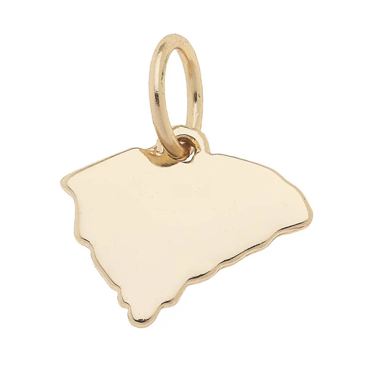 Canvas Style - Wholesale Individual Charm/Pendant - South Carolina Shaped State Charm in Shiny Gold