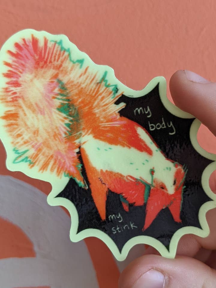 Autocollant Mon corps, ma puanteur qui brille dans le noir pour la vente par eonhawk