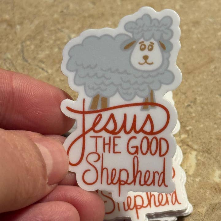 Beth Ann Erickson Designs - Wholesale Sticker - Jesus the Good Shepherd, Christian Water Bottle Stickers1