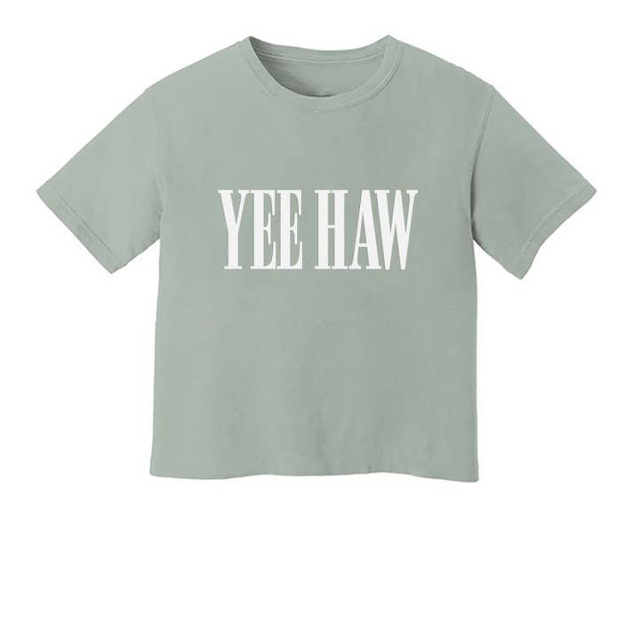 Yee Haw Western Washed Crop Tee for wholesale by Frankie Jean