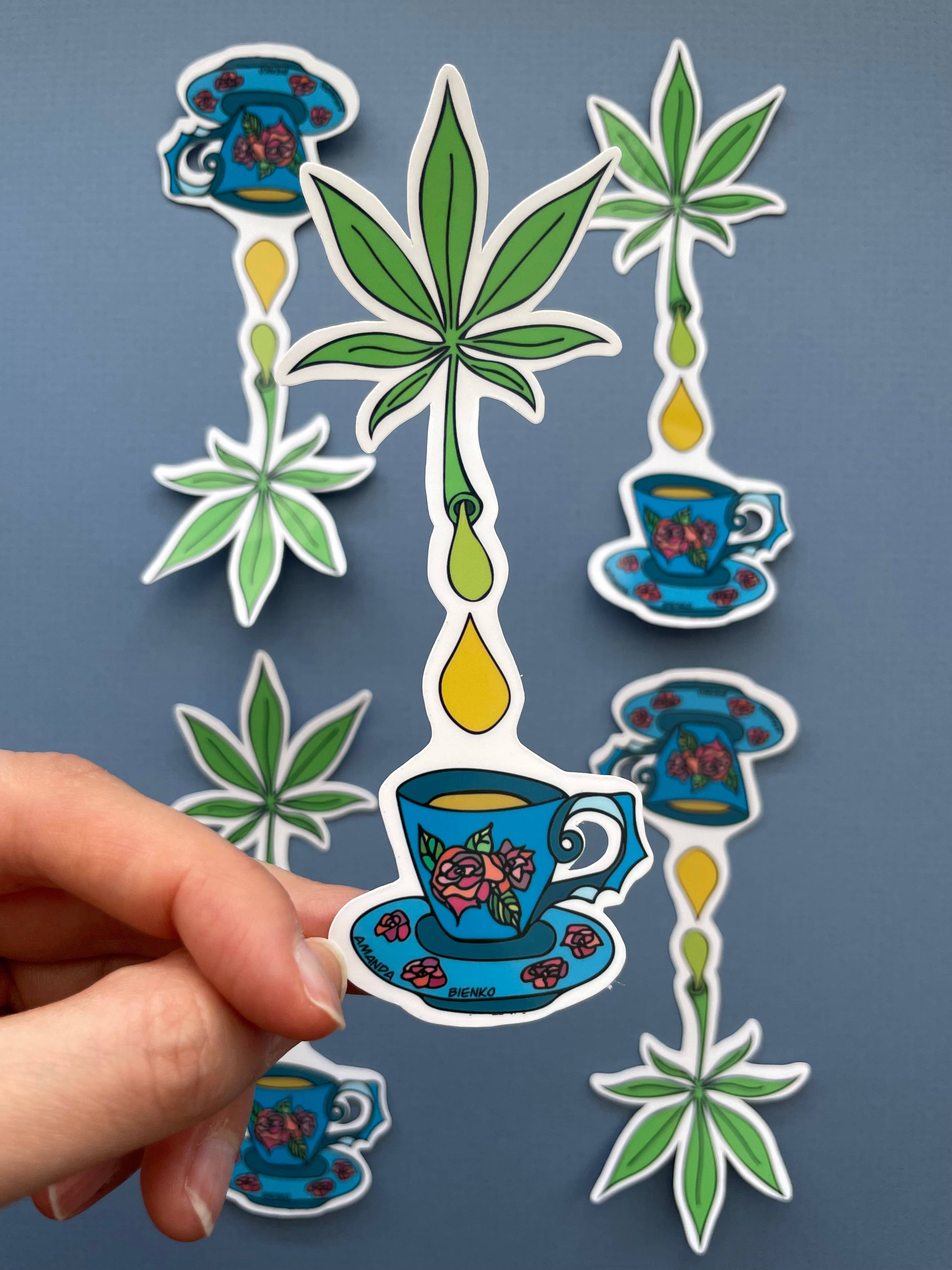 A.J.B- art goodies - Vente Autocollant - Autocollant/aimant pour tisane de marijuana2