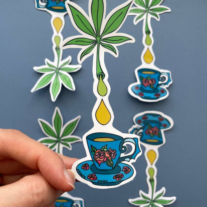 A.J.B- art goodies - Vente Autocollant - Autocollant/aimant pour tisane de marijuana2