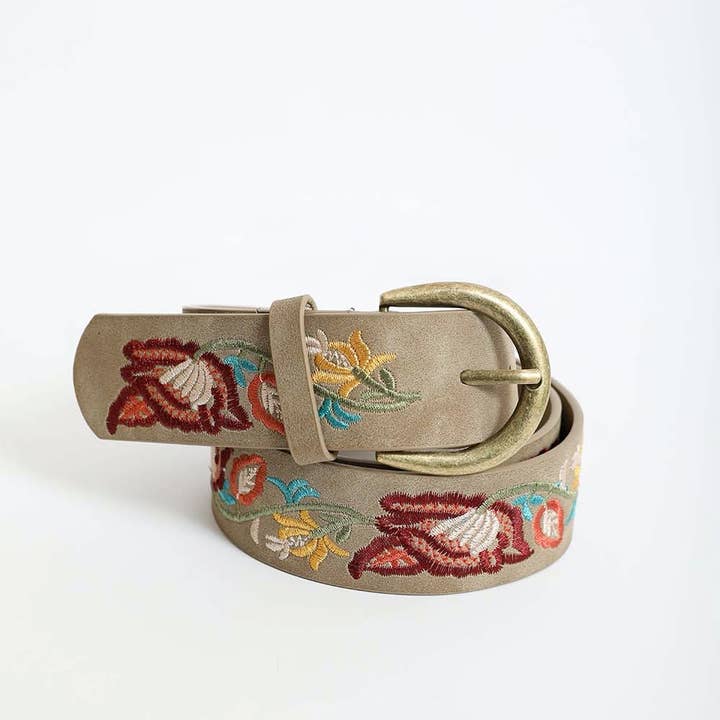 Leto Accessories - Wholesale Belt - Women's - Flower Embroidered Statement Belt8