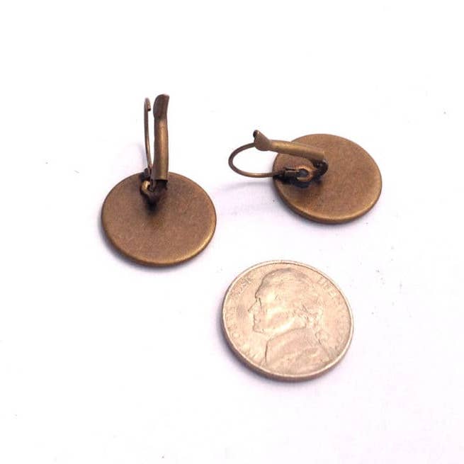 Postage Stamp Jewelry - Wholesale Clip-On Earrings - 2021 Day of The Dead - Sugar Skull - USA Stamp - Postage stamp jewelry - Postage Stamp Earrings - French clip earrings in bronze finish
