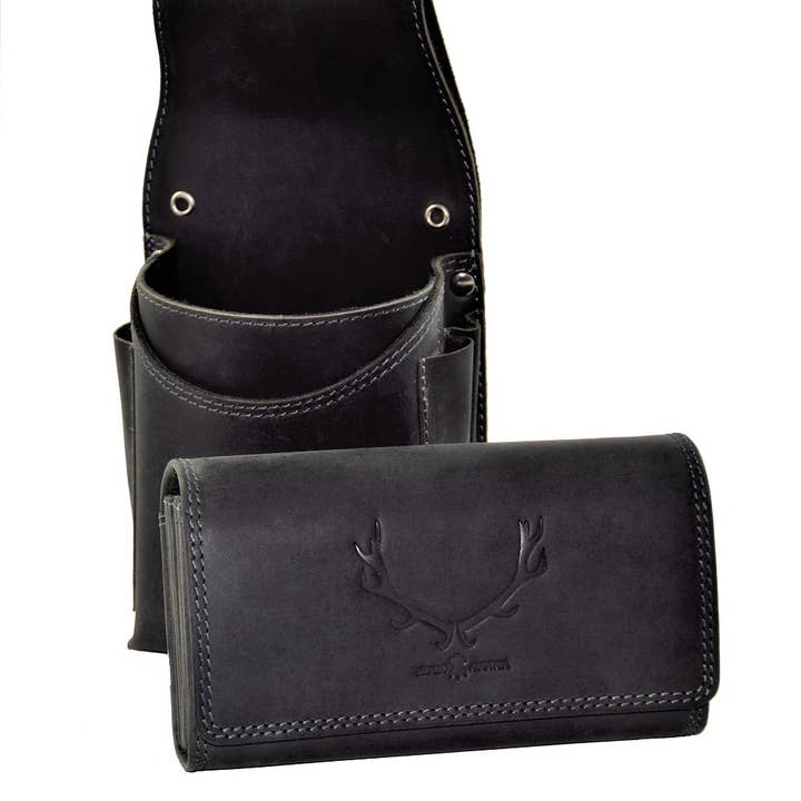 Menzo 937 Ensemble de serveur professionnel cuir de buffle double couture/cerf noir pour la vente par Menzo