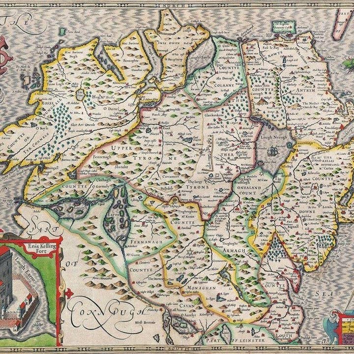 Ulster Historisk Kort (1610) for engroshandel hos Map Marketing Limited