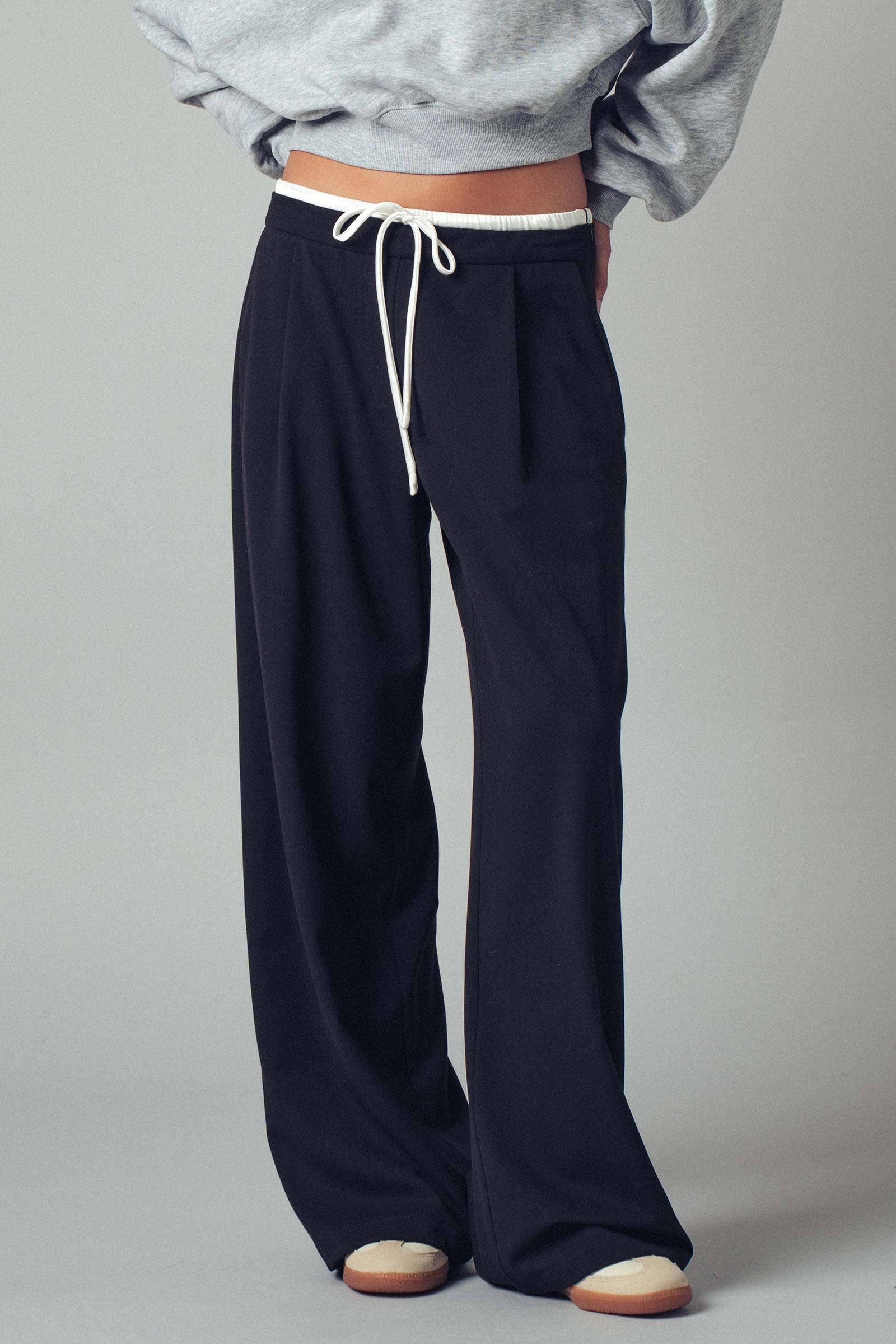 Urban Daizy - Wholesale Pants - Women's - Relaxed Wide-Leg Drawstring Trousers20