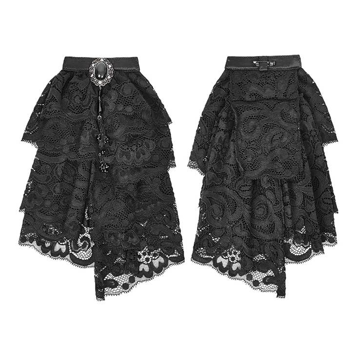 Western Fashion - Vendita all'ingrosso Cravatta - Uomo - 200107 - Cravatta in pizzo/Jabot, nera, taglia unica