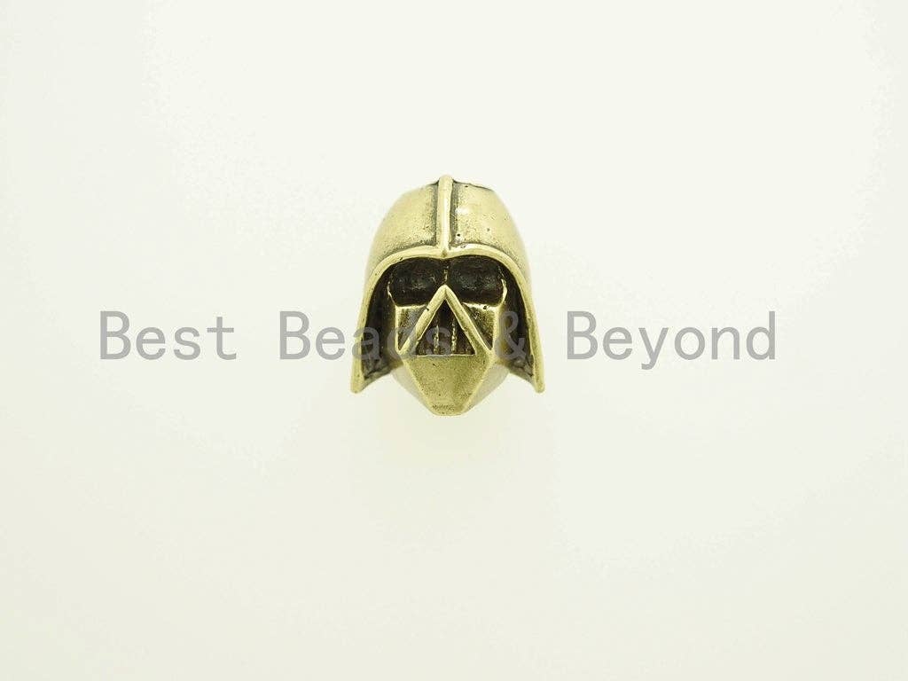 BestBeads&Beyond – wholesale Individuell berlock/hänge – Antik Darth Vader Dark Knight Soldat Hjälm Pärlor, Knot Paracord Armband Nyckelring Att Göra Pärlor, Mäns Armband, 15x17mm, 1st, sku #Y994
