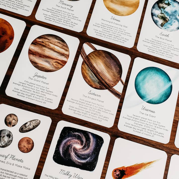 Stephanie Hathaway Designs - Wholesale Learning Cards - Kids & Baby - Solar System Flashcards (Set of 15 Cards)1