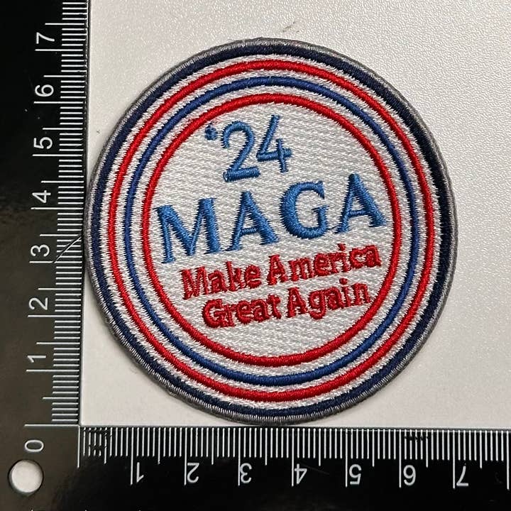 Aloe and Milk Boutique - Wholesale Hat Accessory - Women's - MAGA 24' Round, Republican patch, Trump, president, usa