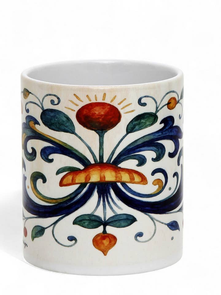 RICCO ITALIA DERUTA: Porcelain mug featuring Ricco Italia Deruta design by Mario Bruno. (11 Oz or 20 Oz) for wholesale by SublimArt