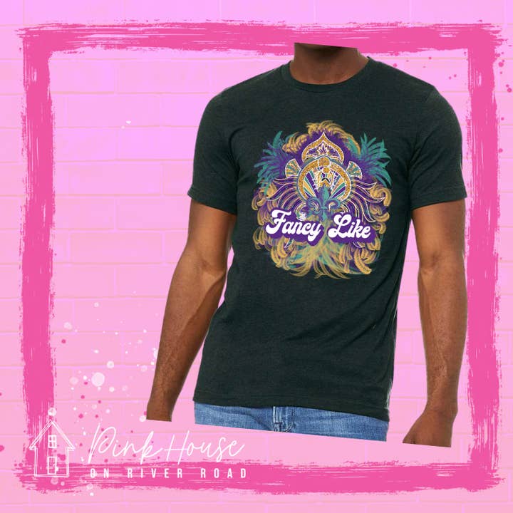 Fancy Like Mardi Gras Graphic Tee for wholesale by Pink House On River Road