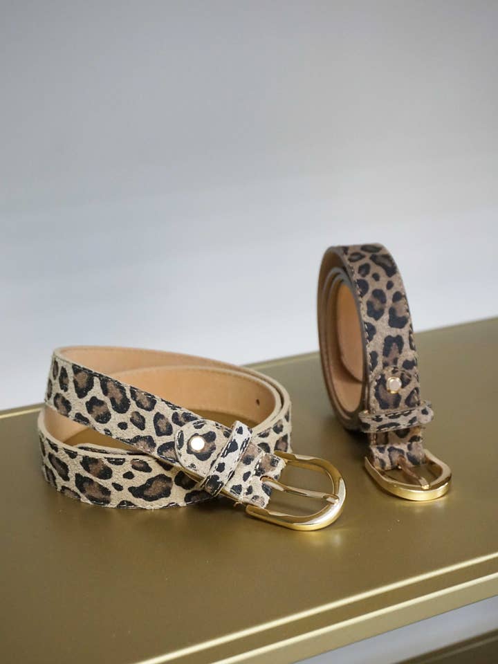 Cinturón de cuero con estampado de leopardo 2230L para venta al por mayor de Anais