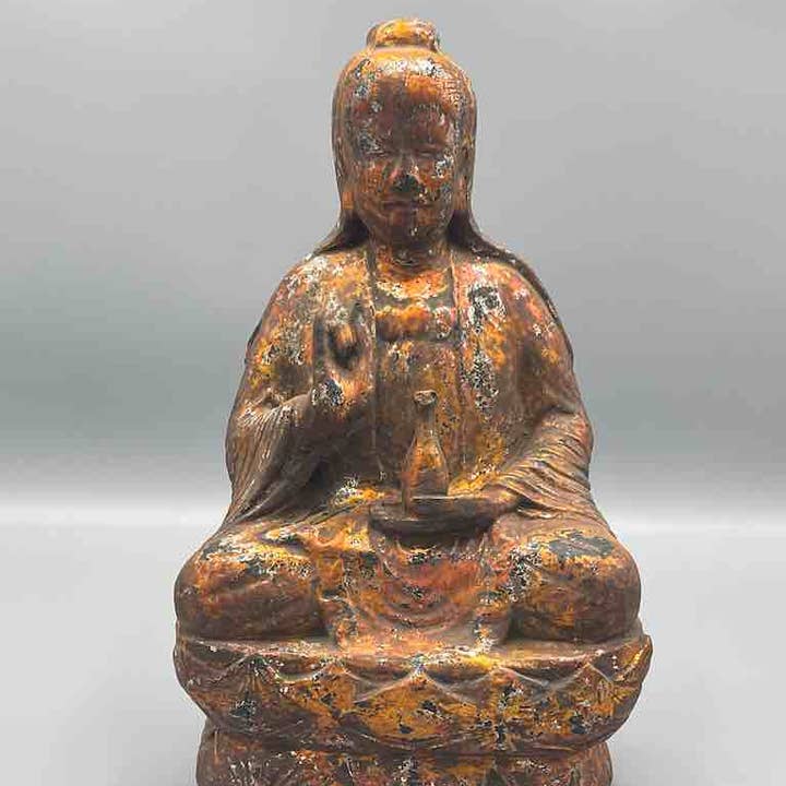 Antique Copper Color Vietnamese Buddha Statue for wholesale by The Niger Bend
