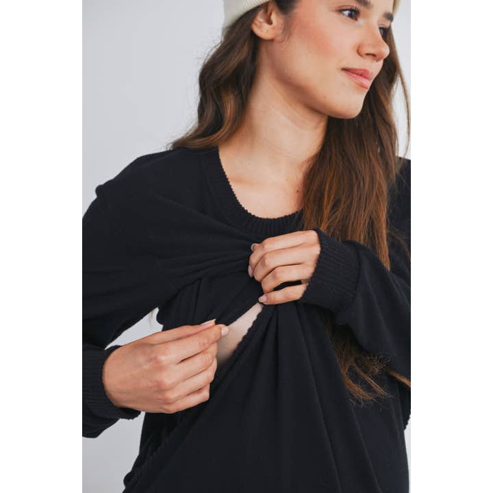 Hello Miz - Wholesale Nursing Top - Maternity - V-Neck Double Layer Maternity Nursing Pullover Top3