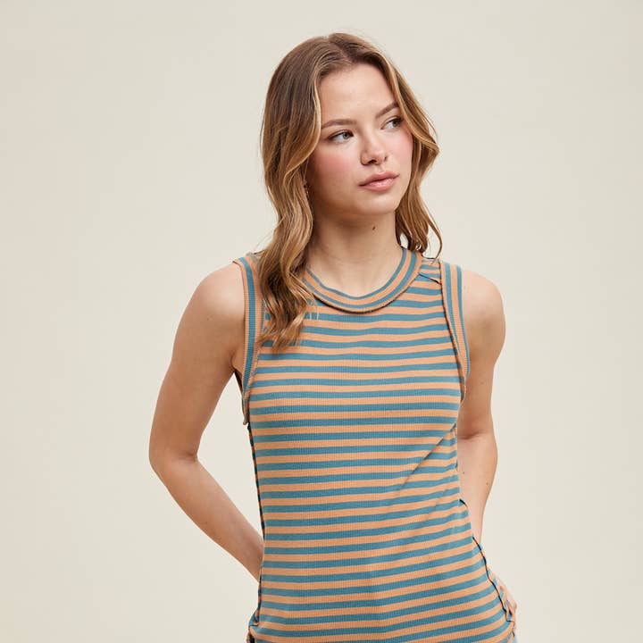 TOP DE PUNTO A RAYAS / WL25-10614 para venta al por mayor de Wishlist Apparel