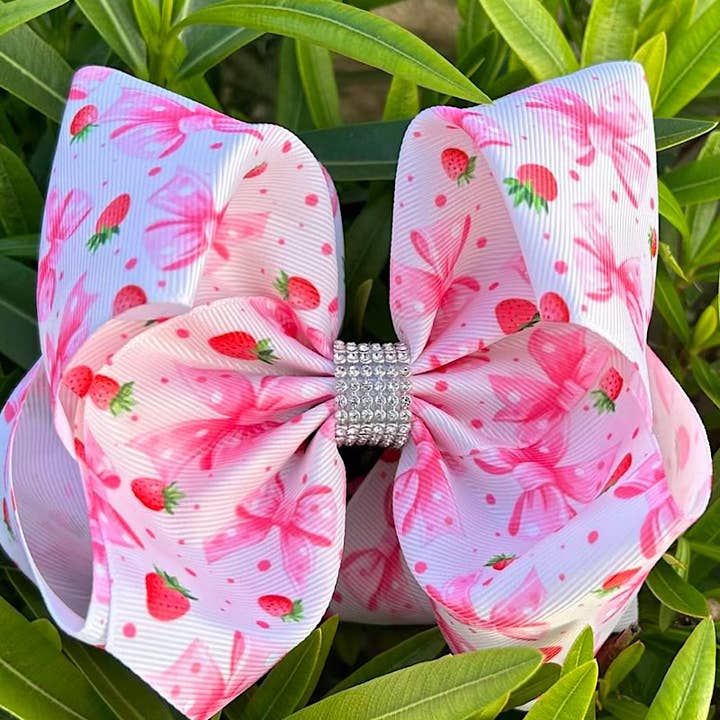 Kids Charm Online - Wholesale Hair Bow - Kids - COQUETTE/STRAWBERRY PRINTED HAIR BOWS. 4PCS/$10 BW-DSG-995