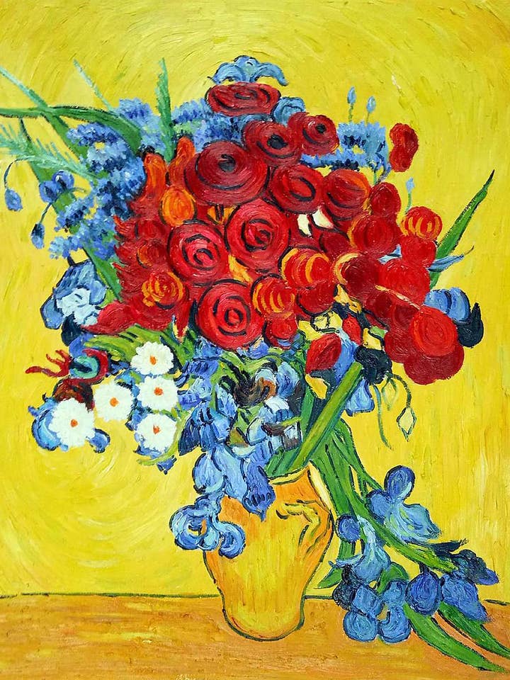 Poppies and Iris Collage for wholesale by La Pastiche