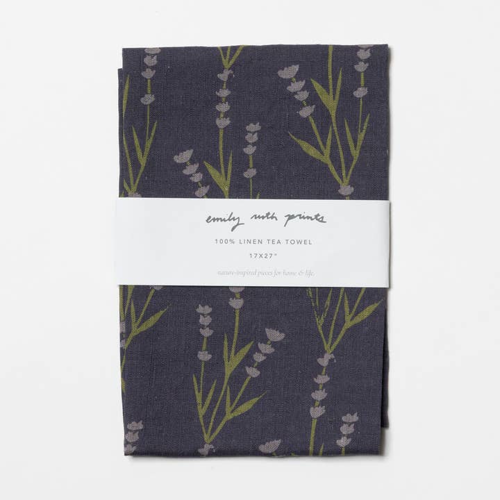 Linen Tea Towel for wholesale by emily ruth prints