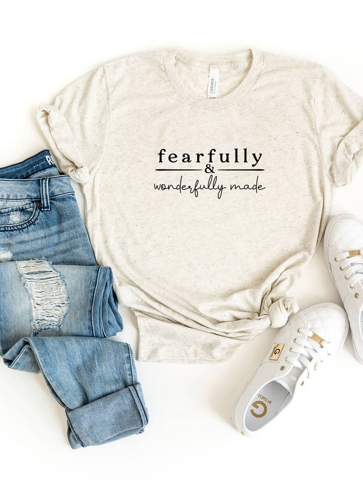 Fearfully And Wonderfully Made Stripe | Short Sleeve Tee and other Purchase Wholesale fearfully and wonderfully made. Free Returns & Net 60 Terms on Faire trending on Faire.