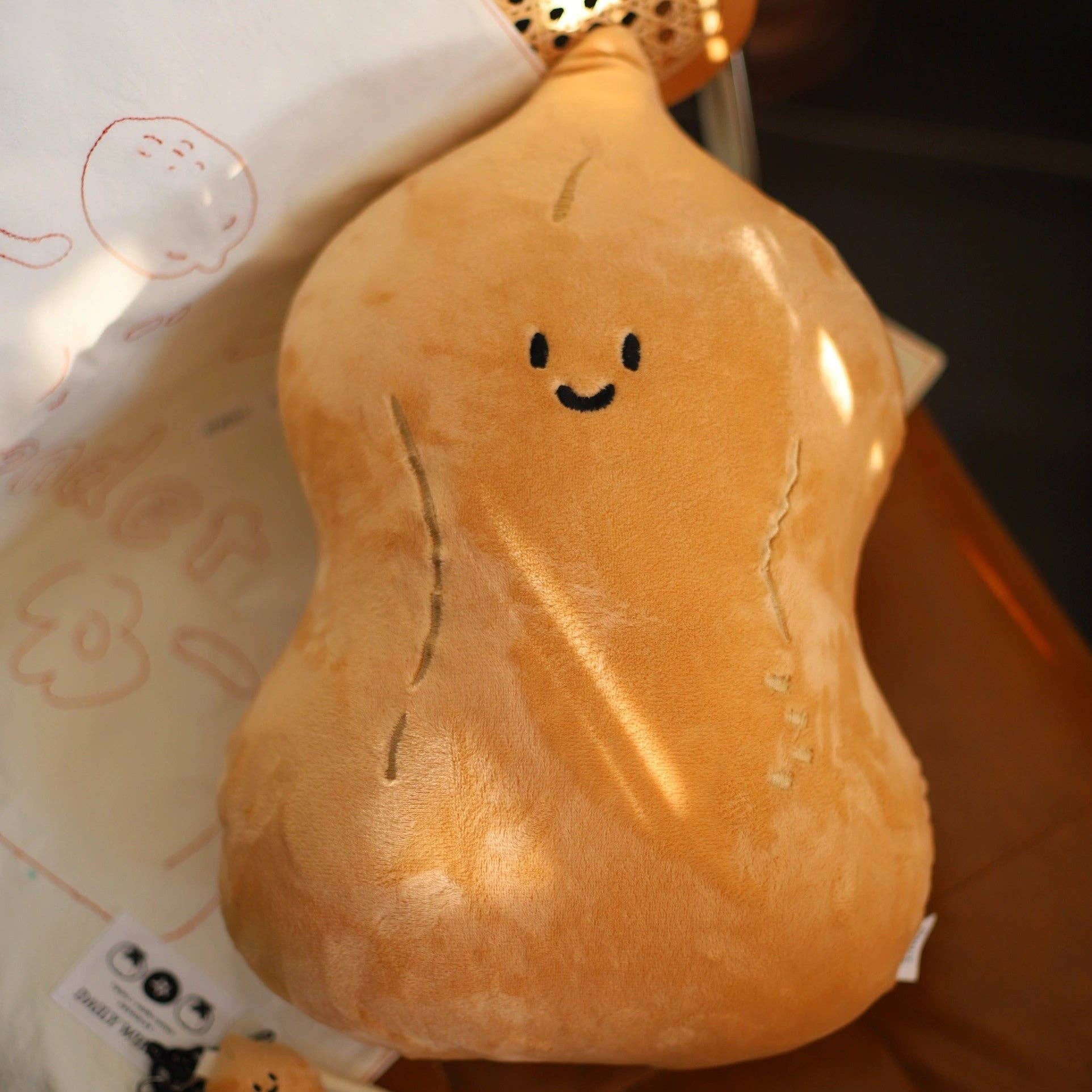 Hello Claws Limited - Vente Coussin décoratif - Coussin peluche arachide et kaki Daily White0