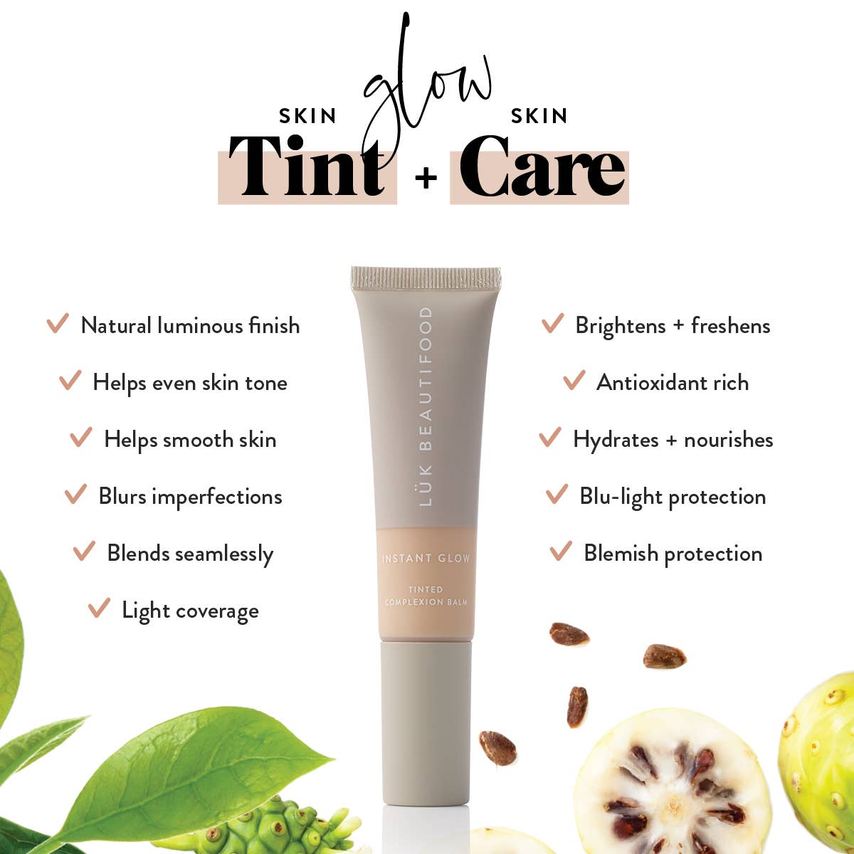 LÜK BEAUTIFOOD [🇦🇺 AUS + USA🇺🇸] - Vente Crèmes hydratantes teintées - NUDE 4 (Medium) - Baume pour le teint teinté Instant Glow 30 ml8