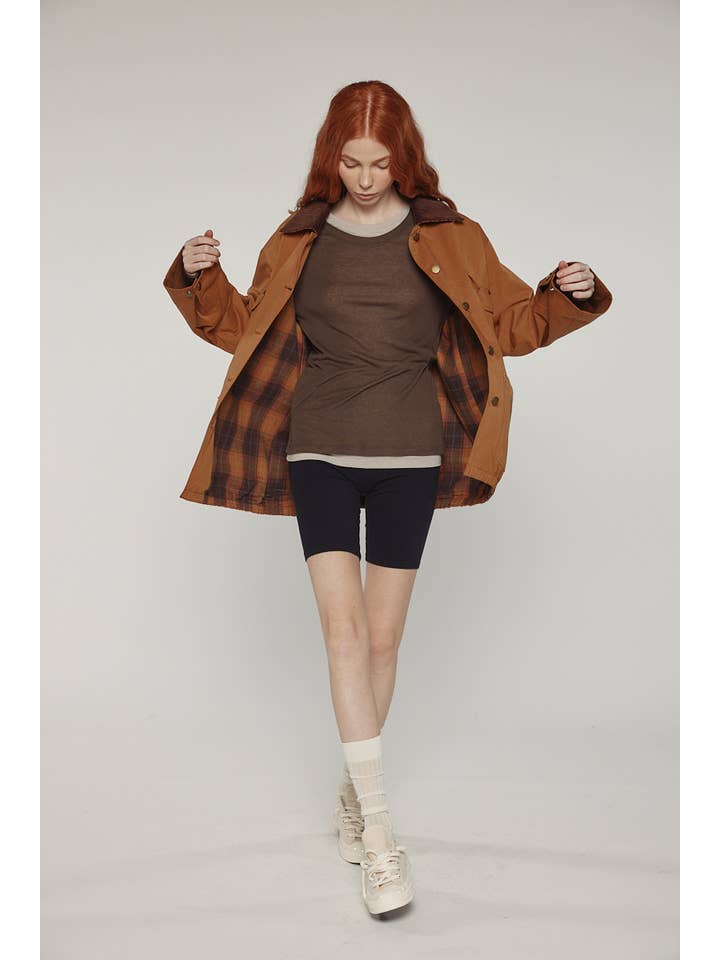 Brown Cotton worker jacket for wholesale on Faire2