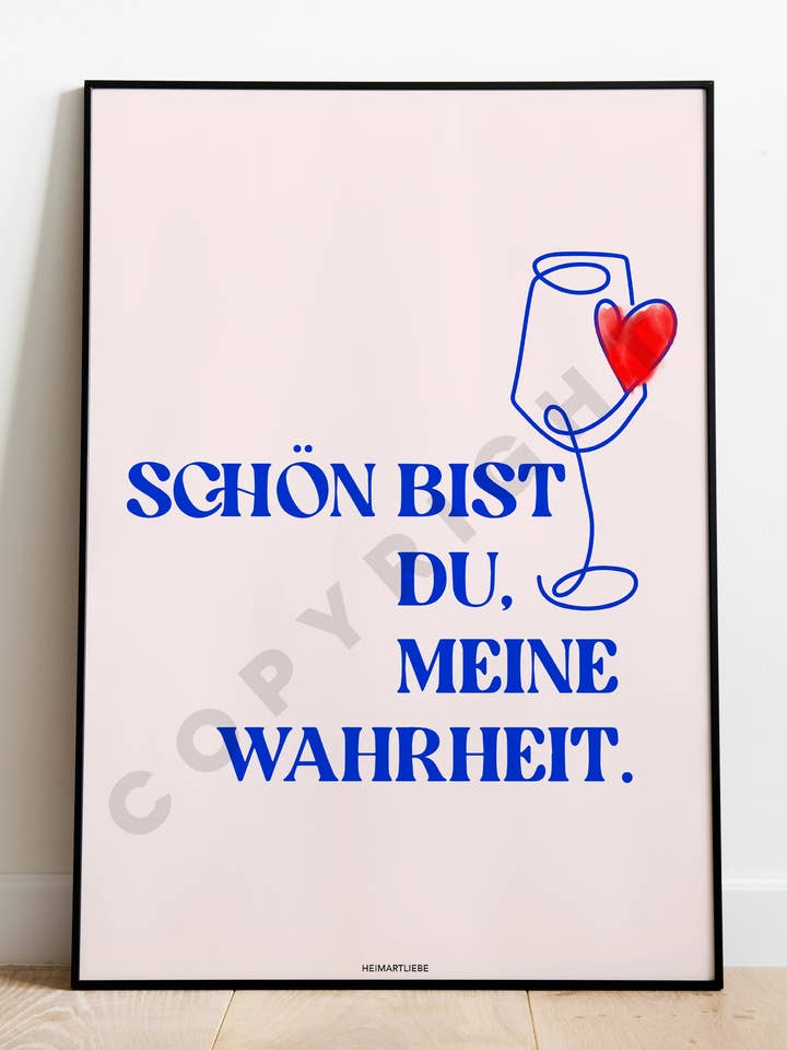 IMPRIMER - WEINLIEBE | TU ES BELLE, MA VÉRITÉ pour la vente par HEIMARTLIEBE®