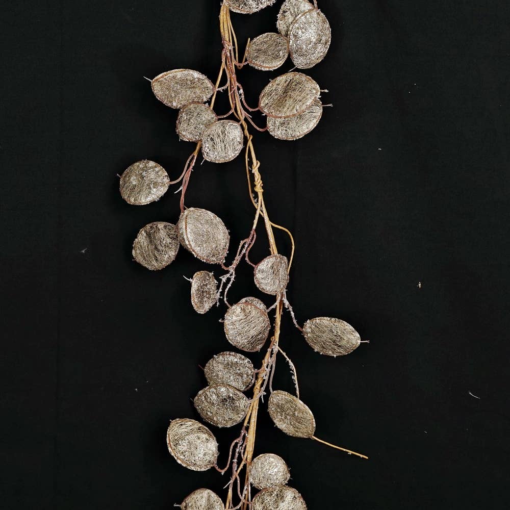 Holiday Depot Inc. - Wholesale Bunting/Garland - 32077-5ft Garland-Faux Lunaria silver dollars-CHAM1