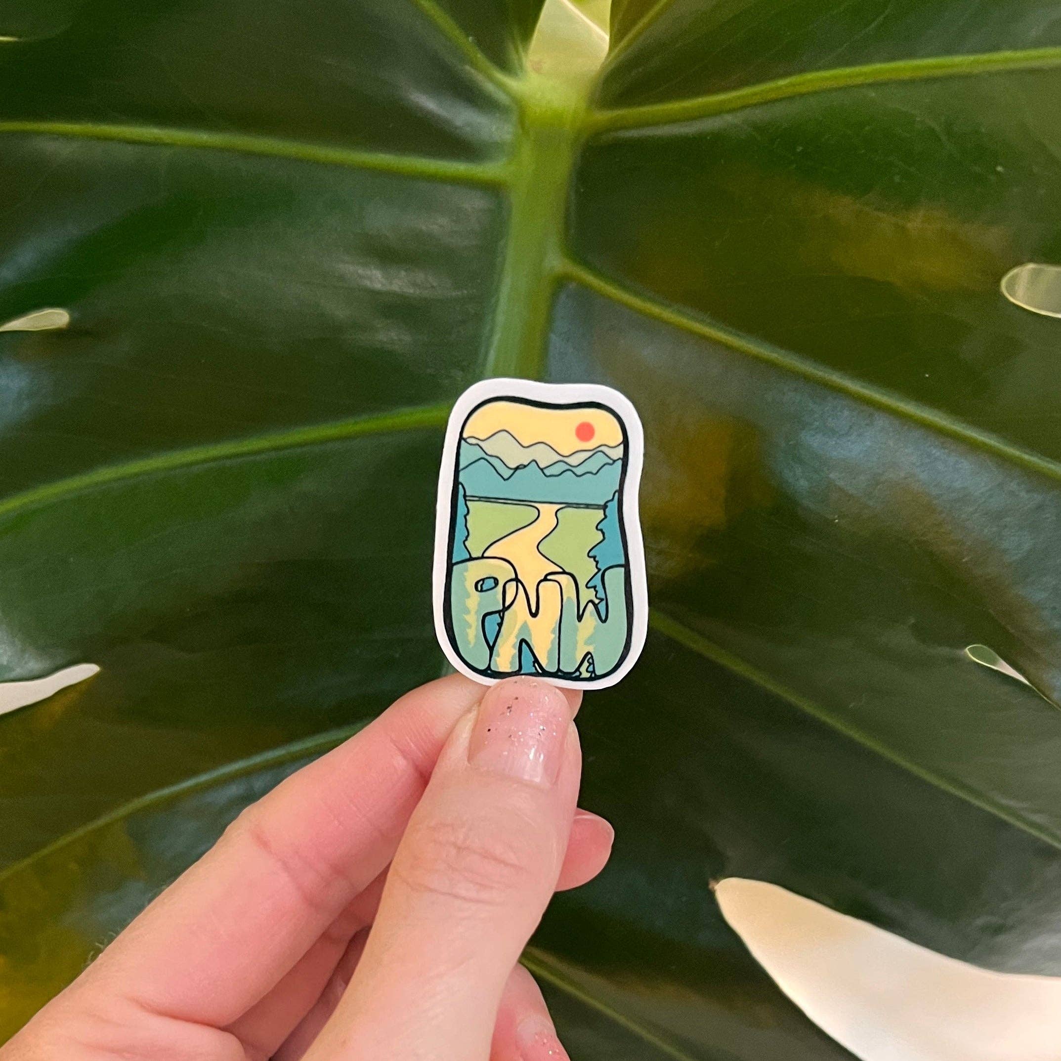 Granola Girl Outfitters - Wholesale Sticker - Mini PNW Sticker - Light-weight / Indoor: 🌿📖2