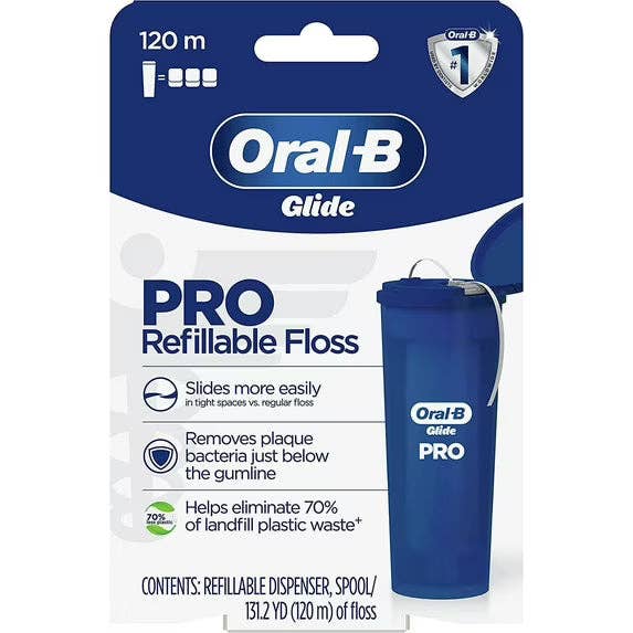First Choice Buying - Wholesale Floss - Oral-B Glide PRO Refillable Dental Floss Starter Kit, 120m0