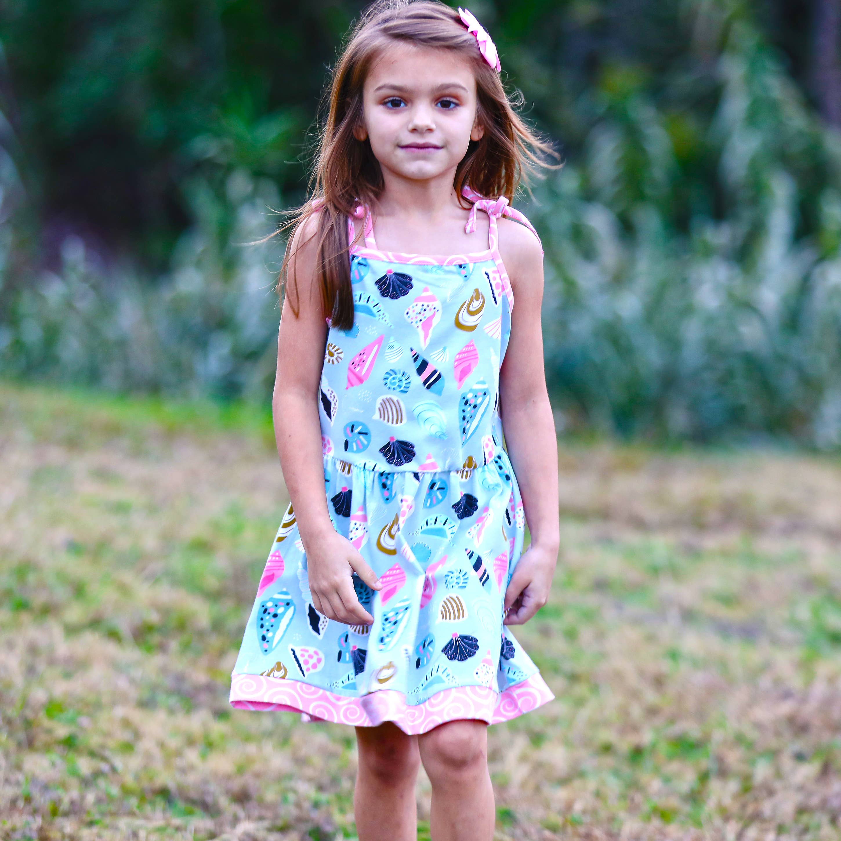 AnnLoren - Wholesale Jurk - Kinderen - AnnLoren Roze Seashells Beach Sundress voor meisjes met spaghettibandjes3