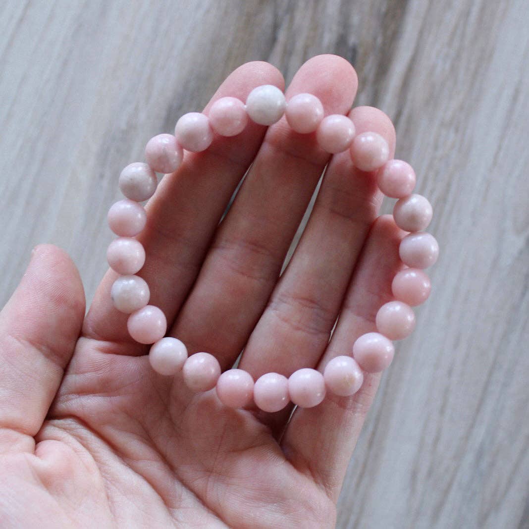 Pebble House - Vente Bracelet de perles - Bracelet en opale rose 8 mm ou 6 mm - Cristaux & Pierres1