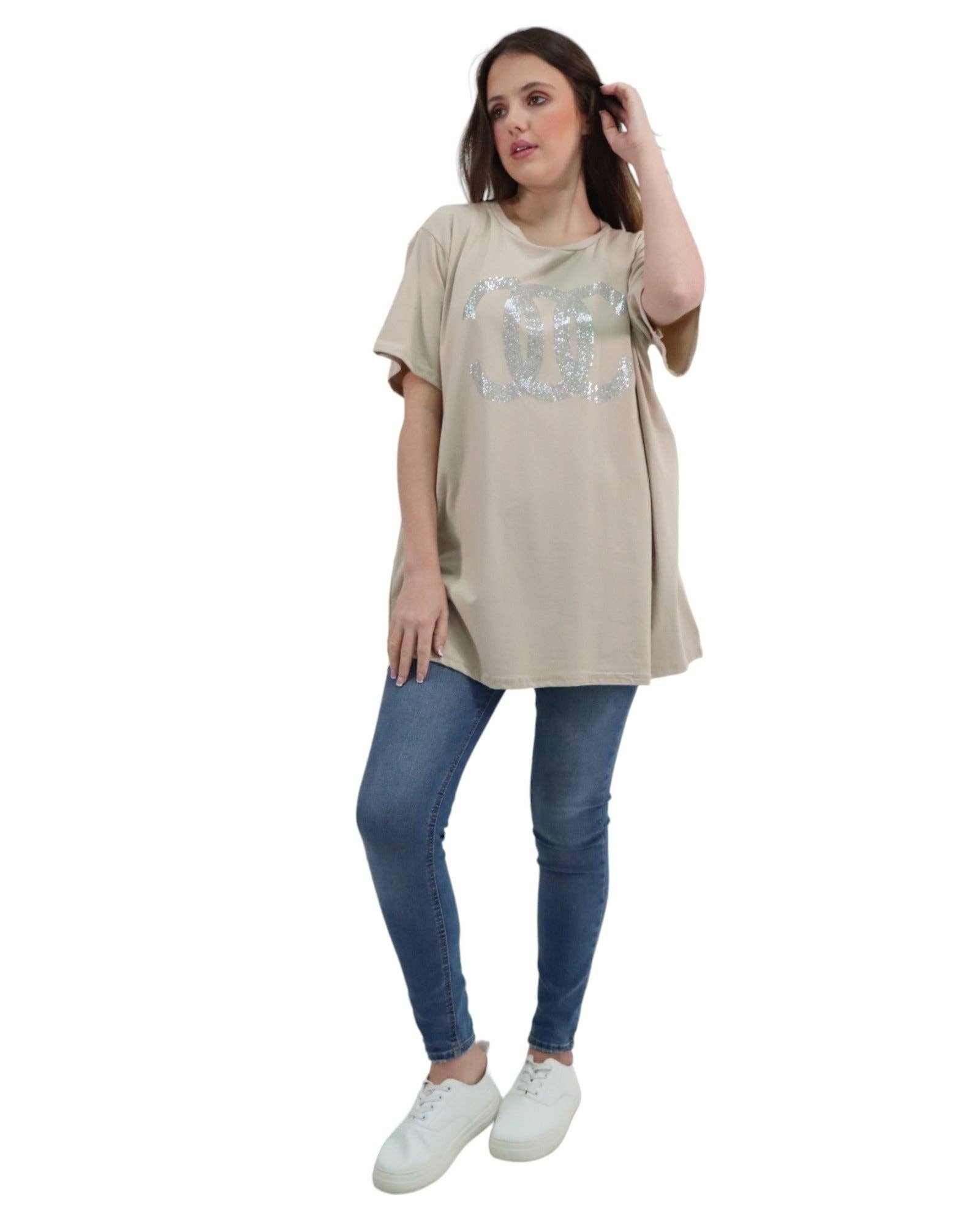 Miss Bold – wholesale Tunic – Women’s – Italian Diamante CC Print T-Shirt1