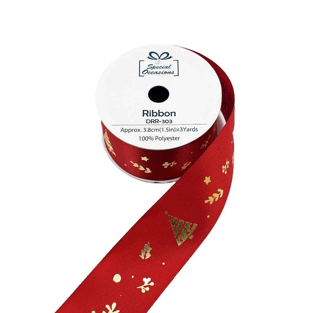Angels Craft - Wholesale Ribbon - Gift Wrapping - Ribbon - Christmas Designs, 18Rolls/PDQ, 1.5"x3Yards/Roll3