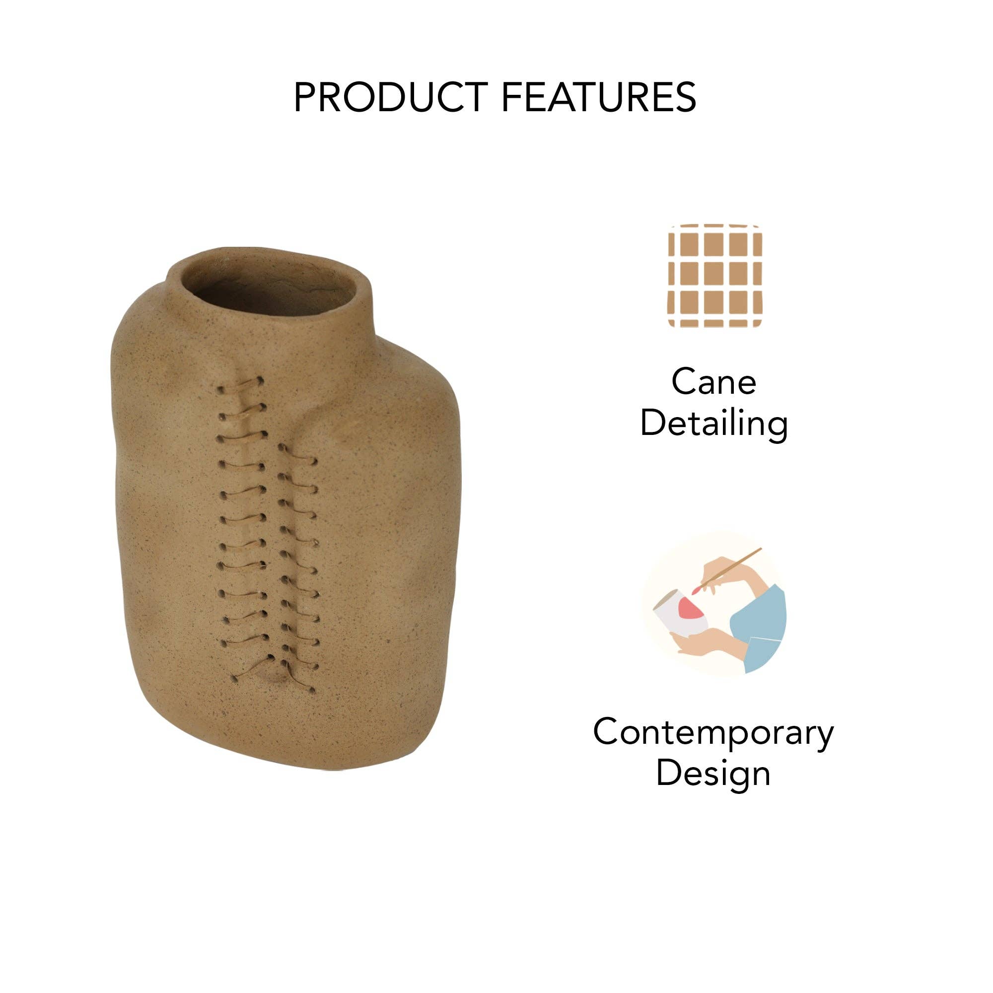 Ljusbrun Niraan Handgjord Ecomix Rörvas för wholesale på Faire5