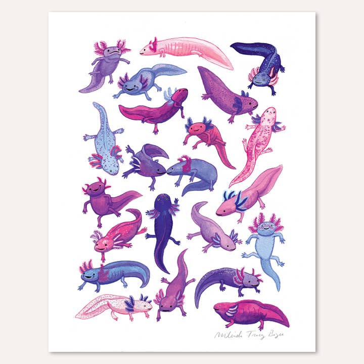 Party Mouse Studio - Wholesale Art Print - A Lotta Axolotl Print1