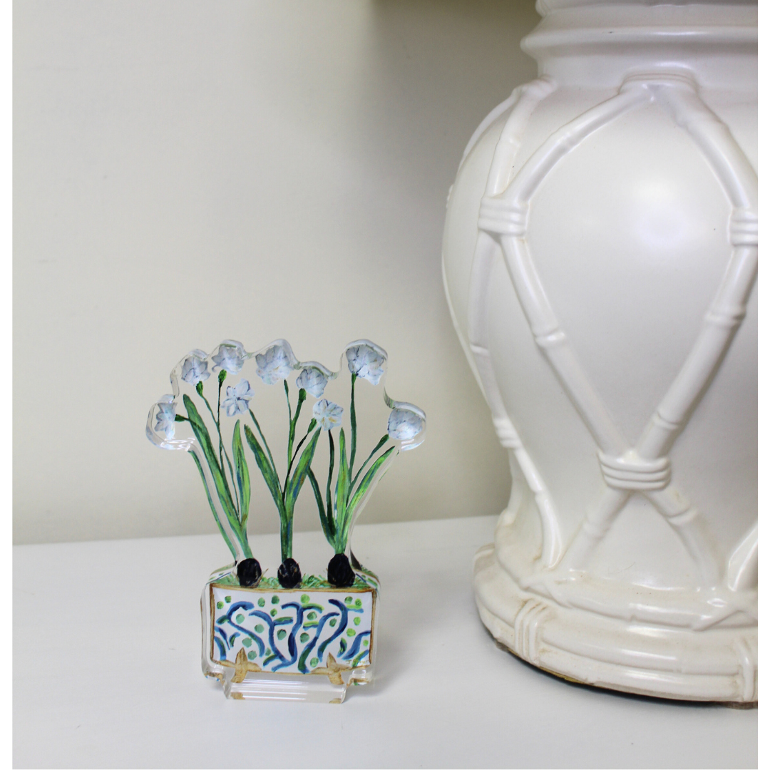 Jeanne Player Fine Art - Wholesale Decorative Tabletop Object - Paperwhites Acrylic Art Block3