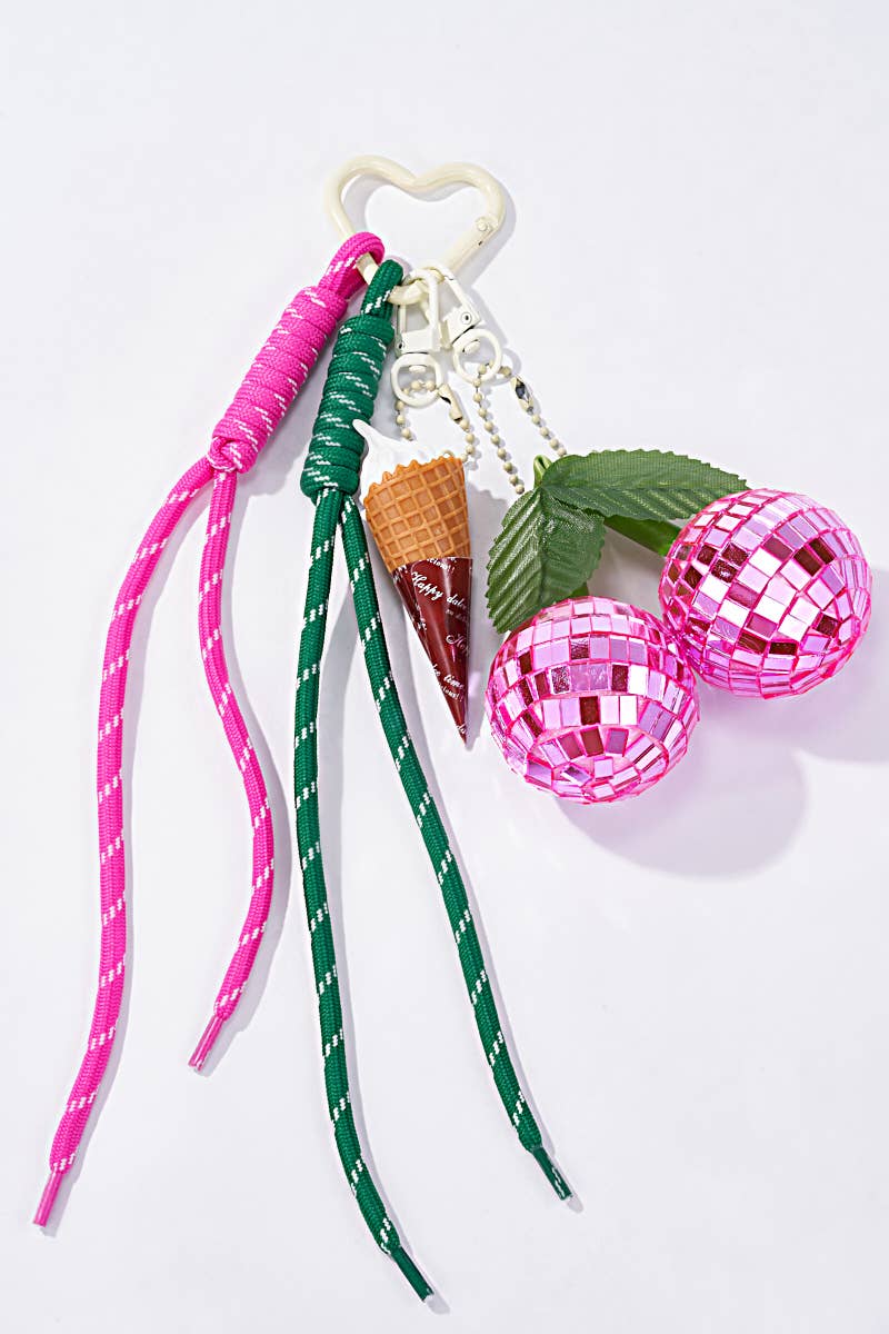 BYREN | ÉLINE L'ATELIER - Wholesale Keychain – Women's - Grigri bag accessories and disco cherry keychain PC451