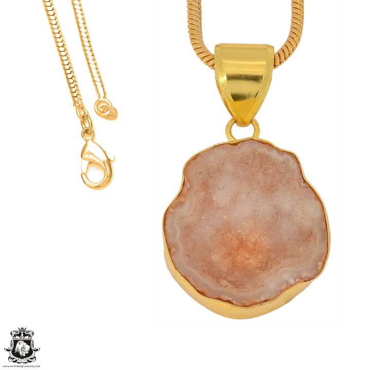 Tabasco Geode 24-karaats vergulde hanger GPH1040 voor wholesale door SARAH DESIGNS JEWELRY