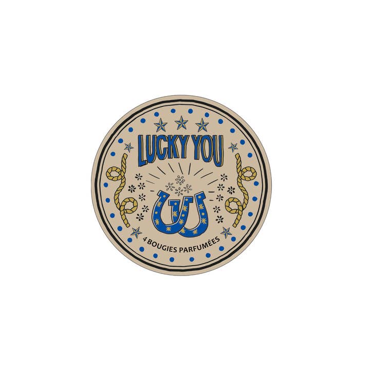 Opjet Paris - Wholesale Novelty Candle - Set of 4 Americana Lucky you candles D4.5 H5cm1