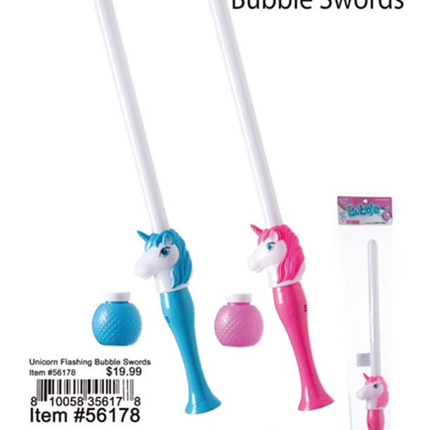 Puka Creations - Wholesale Classic Toy - Kids - Unicorn Flashing Bubble Swords
