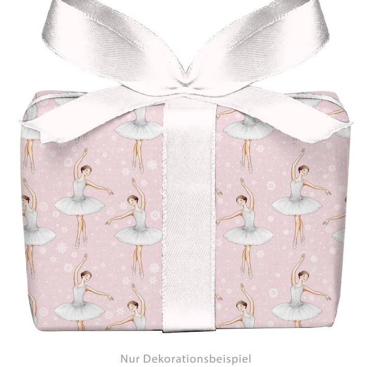 Geschenkpapier Weihnachten 3 Bögen BALLERINA SCHNEEFLOCKEN für den Großhandel von fioniony®
