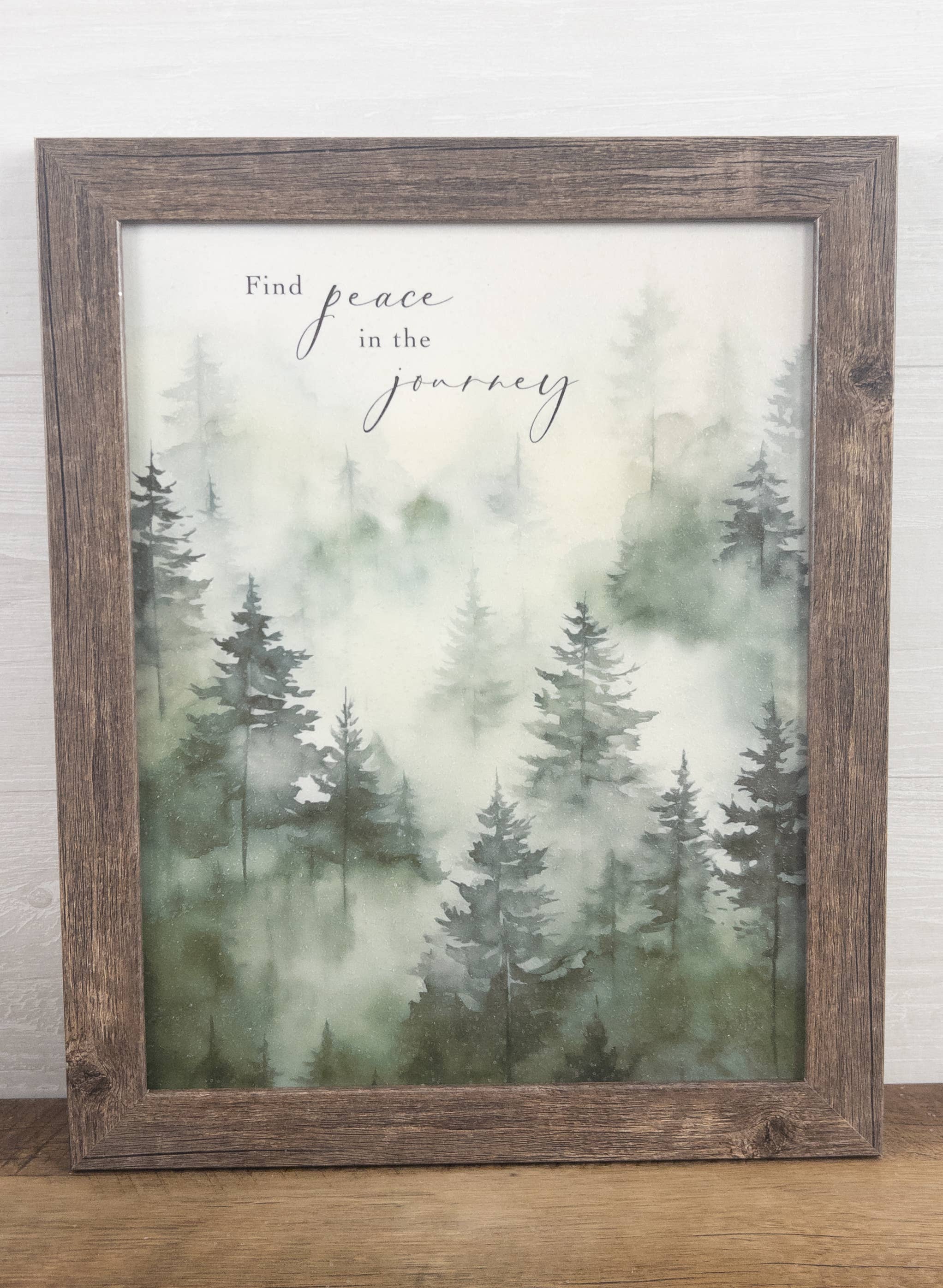 Summer Snow Art - Wholesale Art Print - Find Peace In The Journey Forest Art Framed Print 1