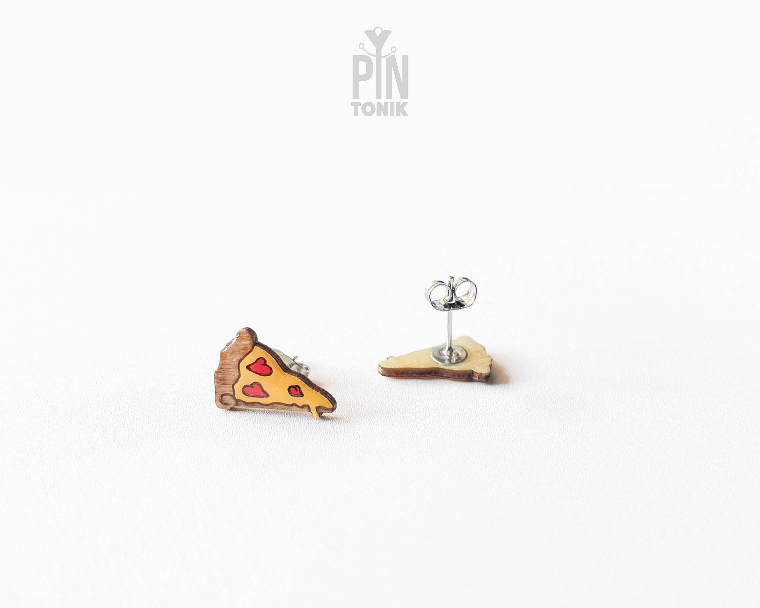 PinTonik – Großhandel Ohrstecker – Miniatur-Pizza-Ohrstecker - Lustige Geschenke für Feinschmecker2
