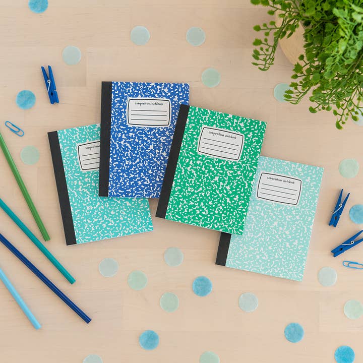 Jollity & Co. + Daydream Society - Wholesale Notebook - Aqua Mini Composition Notebook - 1 pk