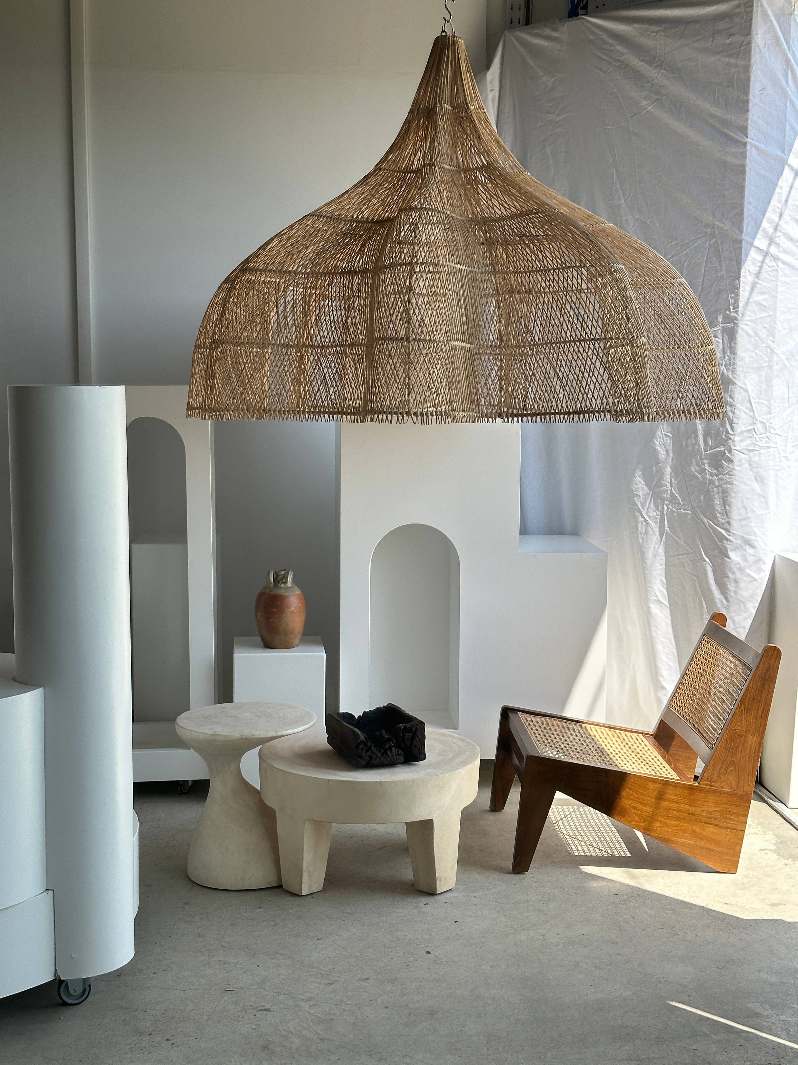 Office Objets - Wholesale Chandelier/Hanging Light - Immense rattan suspension in the shape of a flower, tulip, corolla H:1m; D:1m5077